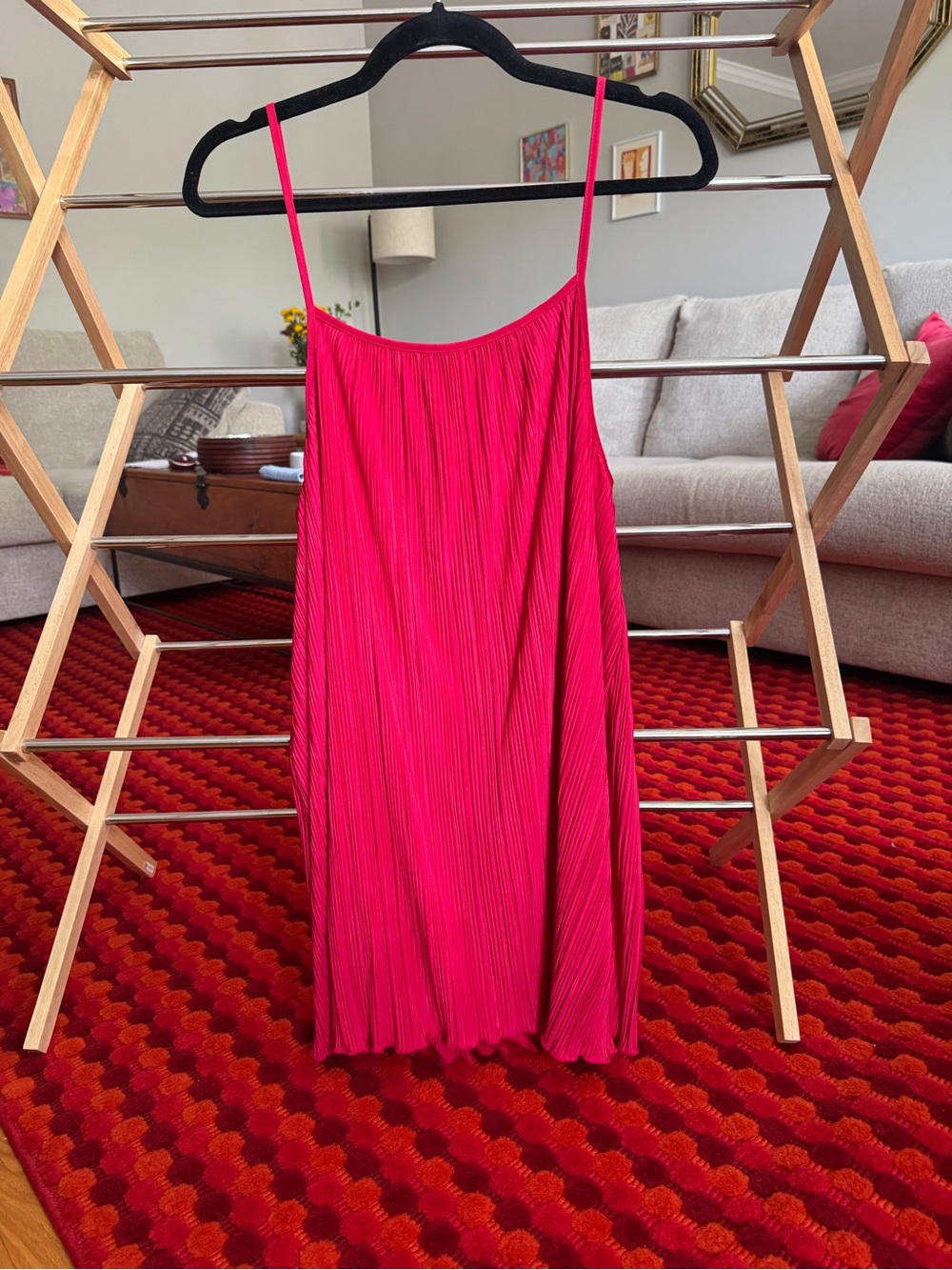 Abound Hot Pink Pleated Mini Slip Dress